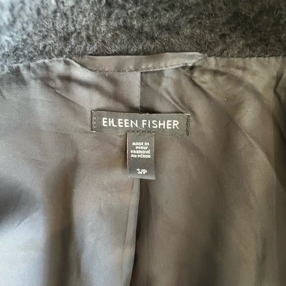 Eileen Fisher Coat Alpaca Suri Size S Small Boxy Button Up Sustainable Minimal - Picture 10 of 11